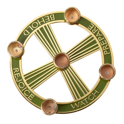 Brass Prophetic Words Advent Candle Holder Wreath Christmas Home Decor 7 In