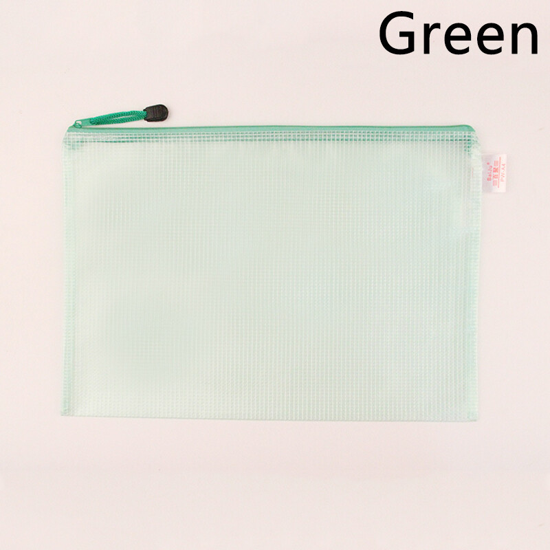 1PC A3/A4/A5/A6 PVC Mesh Zipper Pouch Document Bag Zip File Folders