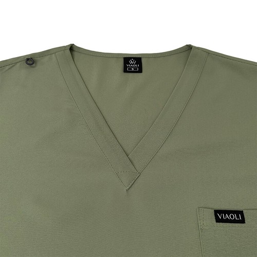 Unisex Stretch Nurse Uniform Medical Scrub Sets Women Men V-Neck Top Jogger Pant