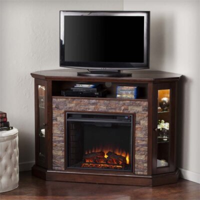 SEI Furniture Redden Corner Electric Fireplace TV Stand