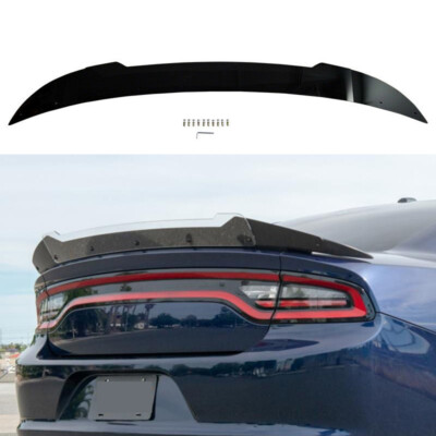 For 2015-2023 Dodge Charger SRT Hellcat Rear Spoiler Black Flap Wicker Bill