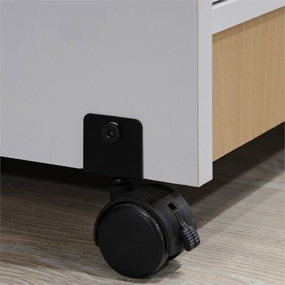 Hodedah Microwave Contemporary Wooden Kitchen Cart in White Finish