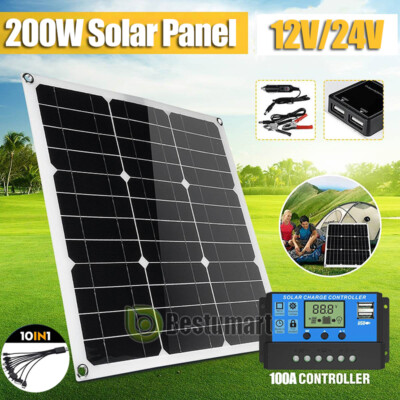 5000W Solar Panel Kit Solar Power Inverter Generator 100A Home 110V Grid System