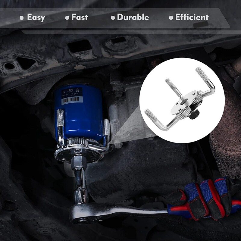 WORKPRO UNIVERSAL OIL FILTER WRENCH REMOVAL TOOL 3-JAW ADJUSTABLE HEAVY DUTY NEW