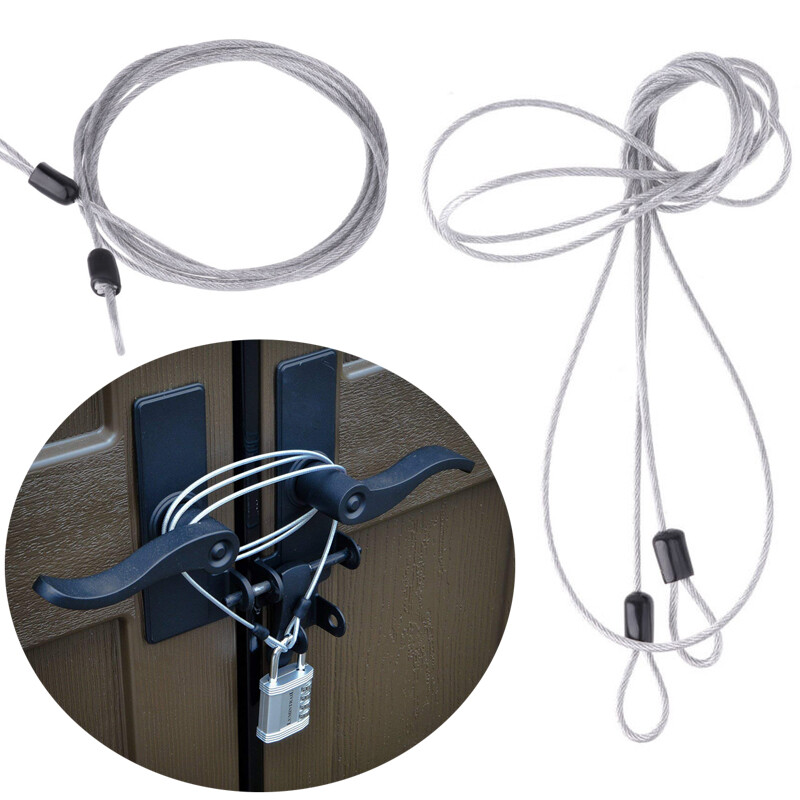 2Pcs 2m Double Security Loop Cable Bike Braided Steel Chain Wire Lock Luggage