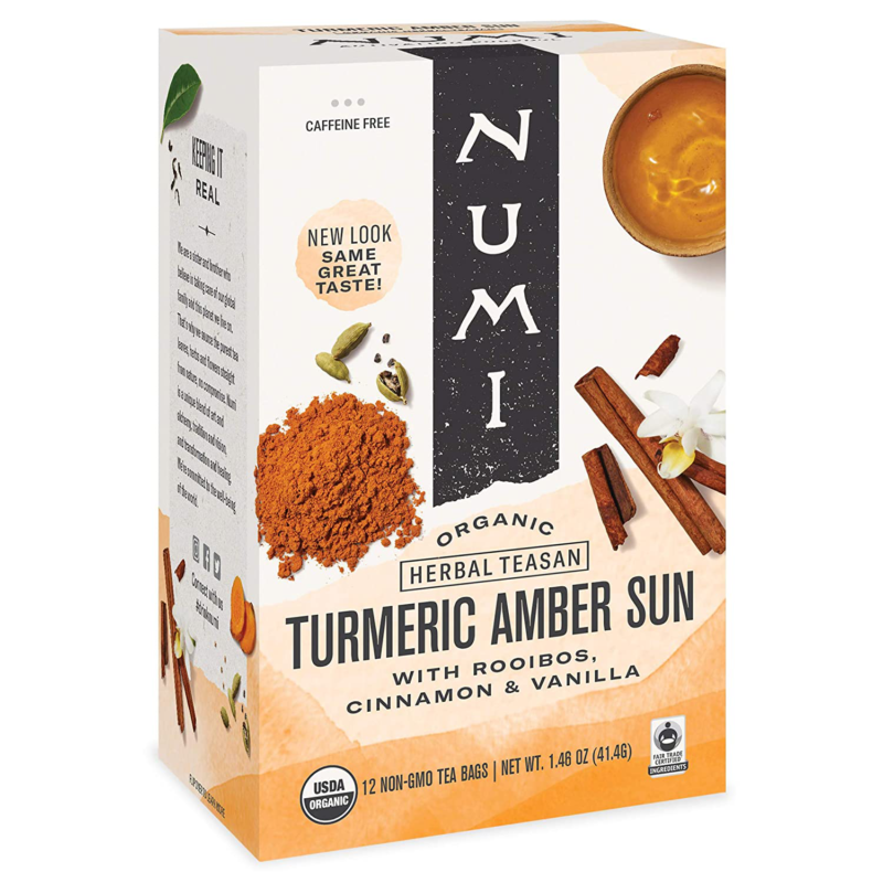 Amber Sun, 12 Count Box Of Tea Bags (pack Of 3) Turmeric Tea