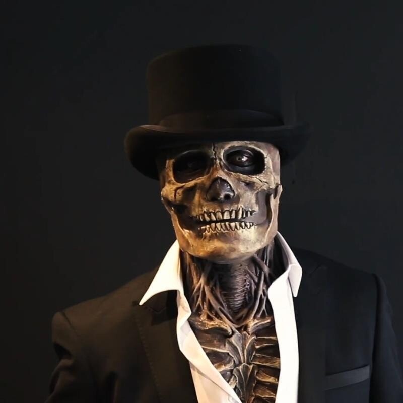 Маска Scary Moving Brain Full Head Out Skull Mask Skeleton Halloween Party  Masquerade : купить с доставкой из США, цена 2 539 руб - (394154999920)