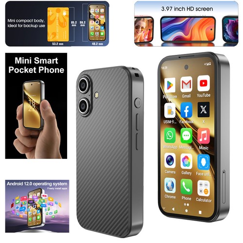 4G LTE MINI Smartphone Android 12 Cell Phone Pocket Dual SIM