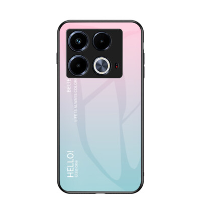 For Infinix Note 40 4G, Luxury Fashion Glass Shell Soft Bumper Back Case Cove