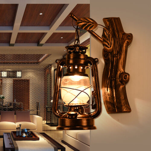 Retro Nautical Glass Shade Wall Sconce Light Lamp Rustic ...