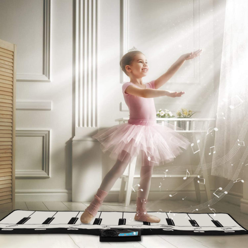 Kids Piano Mat 43&ldquo; Keyboard Play Mat 19 Keys Floor Piano Mat for Kids Musical