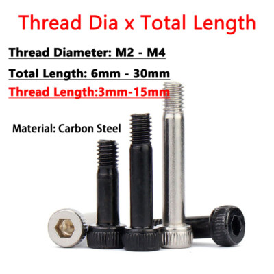 M2 M2.5 M3 M4 Socket Cap Shoulder Screws High Tensile 12.9 Allen Key Screw Bolts
