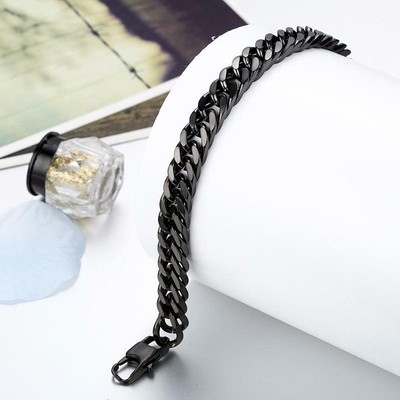 Bracelet Men Heavy Wide Mens Curb Chain Link