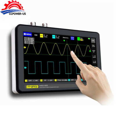 FNIRSI 1013D Mini 7'' Touch Panel 2CH Digital Oscilloscope 100MHz Bandwidth 1GS 