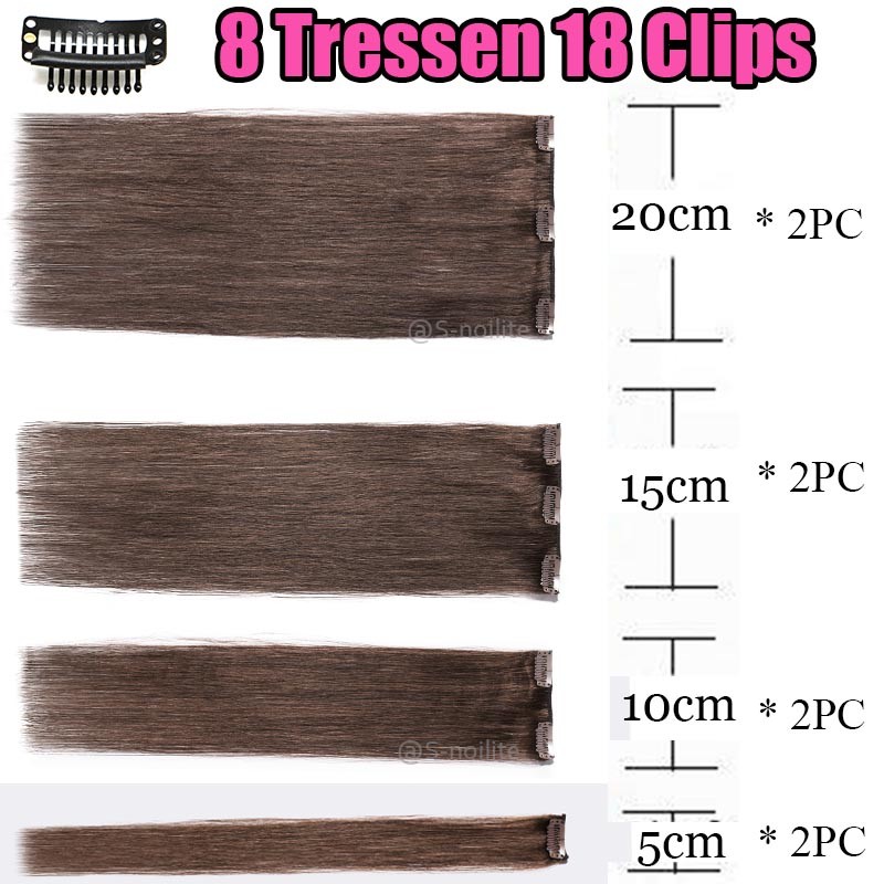 120G Dick Echthaar Clip In Remy Hair Extensions Haarverlängerung 8 Tressen Blond