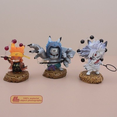 Anime ninja Cos Uchiha Sasuke Rikudousennin Modo PVC 3pcs Figure Statue Gift
