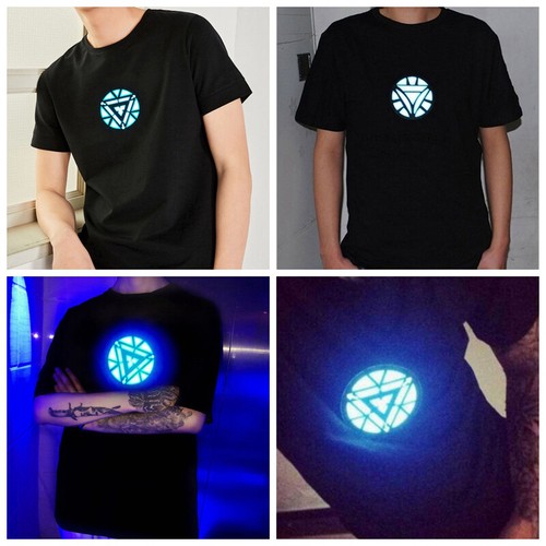 Man Sound Activated Arc Reactor Light Up Cosplay Costume Usa