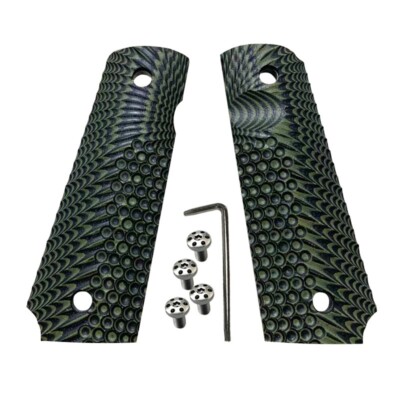 1911 G10 Grips Full Size Greenish + Dotted 1911 grip W/ Screws 1911 grips