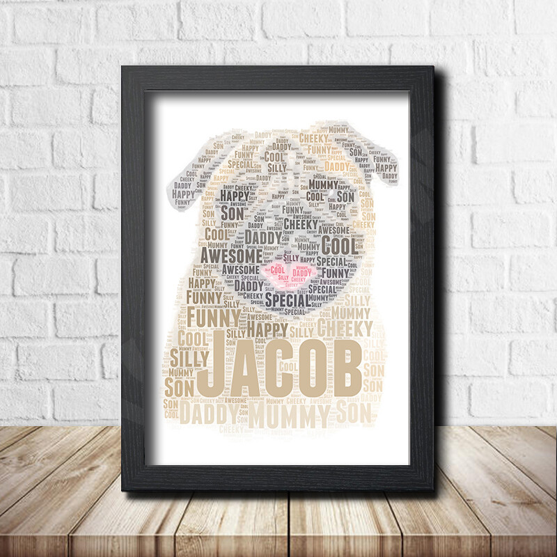 Mops 1 Pet Poster Wort Kunst Geschenk Druck Liebe Deinen Hund