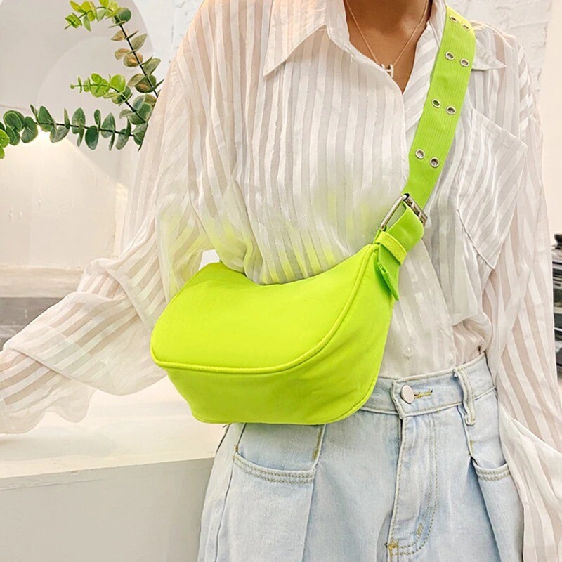 Neon Crossbody Bag Casual Basic Streetwear Hip Hop Nylon