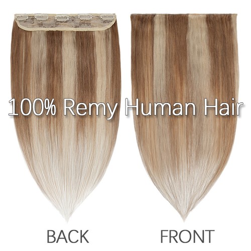 Thick 100% Real Remy Human Hair Extensions Clip In One Piece Half Head 8''-24''