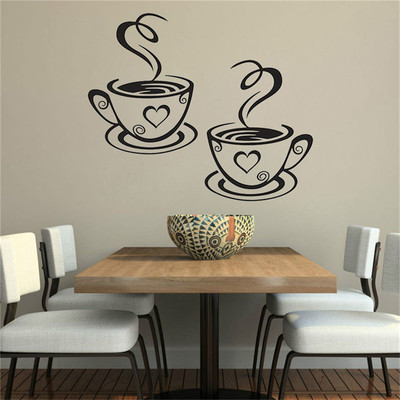 Coffee Cups Cafe Tea Wall Stickers Art Vinyl Decal Kitchen Restaurant Decor F.l2