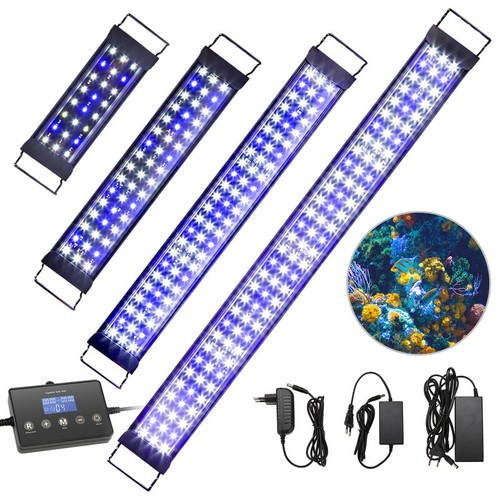 LED Aquarium Beleuchtung Aufsetzleuchte 30-120cm Aufsetzleuchte Lampe Weiß+Blau