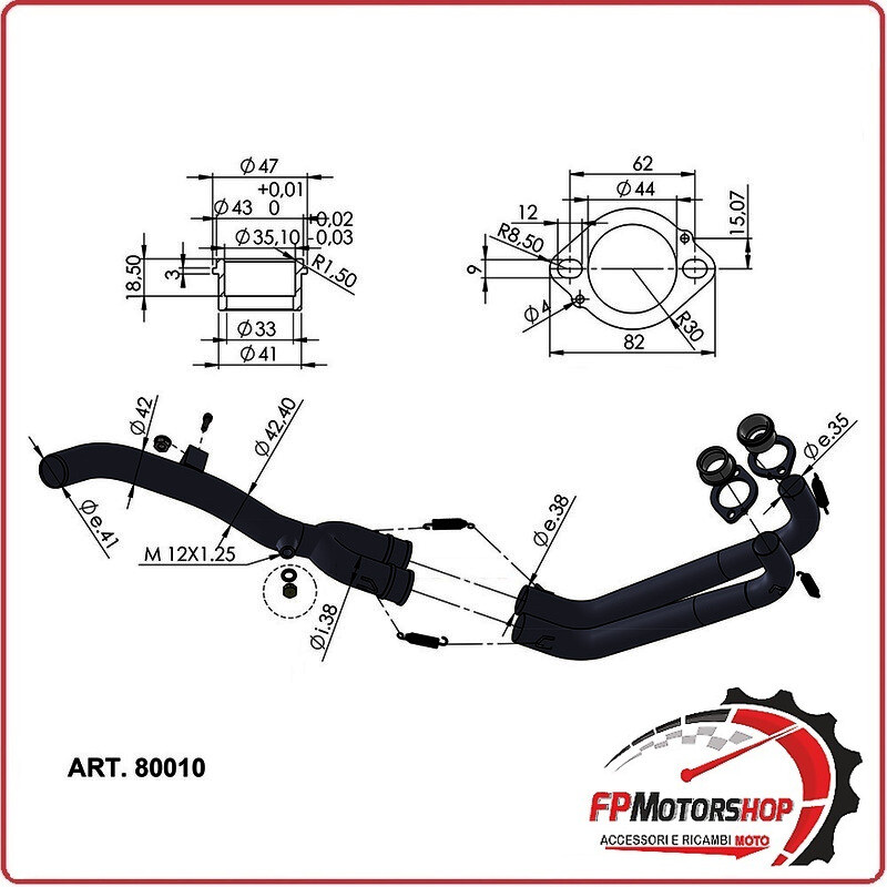 KIT COLLETTORI SCARICO RACING PER YAMAHA TENERE 700 19- LEOVINCE 80010 