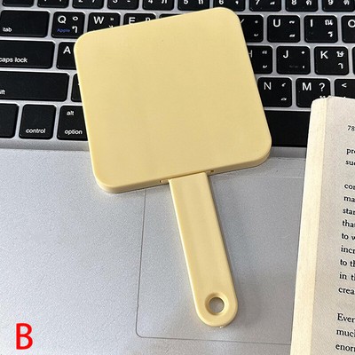 Handle Mirror Comb Portable Poached Egg Handle Mirror Yellow Quadrate Mirror~~