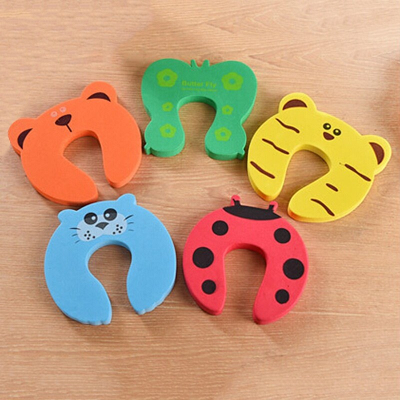 6pcs Children Baby Safety Cartoon Door Stopper Clip Clamp Pinch Hand Security