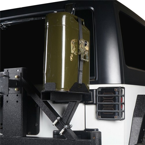 Spare Tire Jerry Can Mount Bracket w/2 Jerry Cans For Jeep Wrangler JK