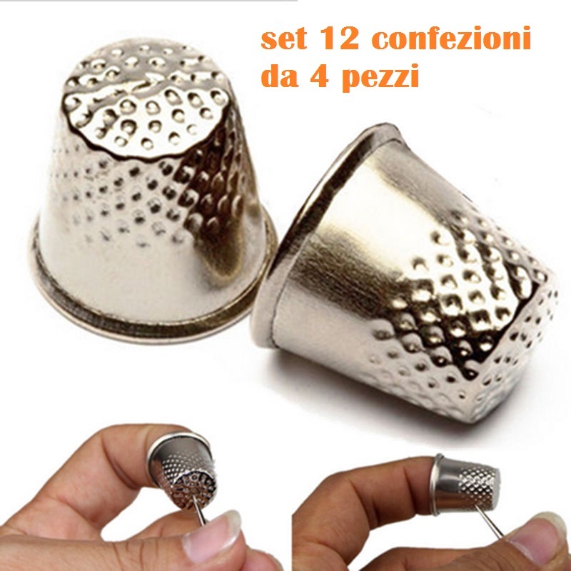 Set 48 Pezzi Ditali Ditale Metallo Per Sarto Cucito Sartoria Cucire moc