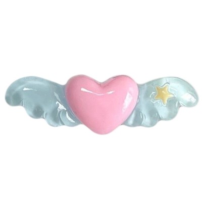 Heart Wing Shape Hair Barrettes Teens Duckbill Hairpin Jelly Hair Clip