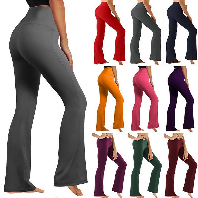 Damen Weites Bein Bootcut Yogahose Freizeit Fitnesshose Sporthose Jogging Leggin