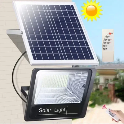 Faretto Solare LED 30W JVEE IP67 - Faro da Esterno con Ricarica Pannello Solare