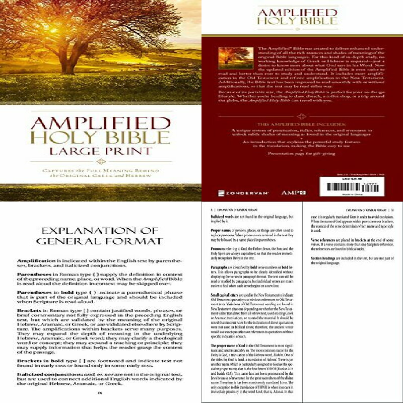 Amplified Holy Bible, Large Print, Hardcover Captures the Full Meaning... 9780310444039 eBay