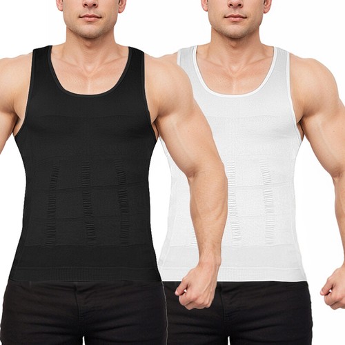 Men Compression Shirt Sleeveless Body Shaper Base Layer Slimming Tank Top Vest