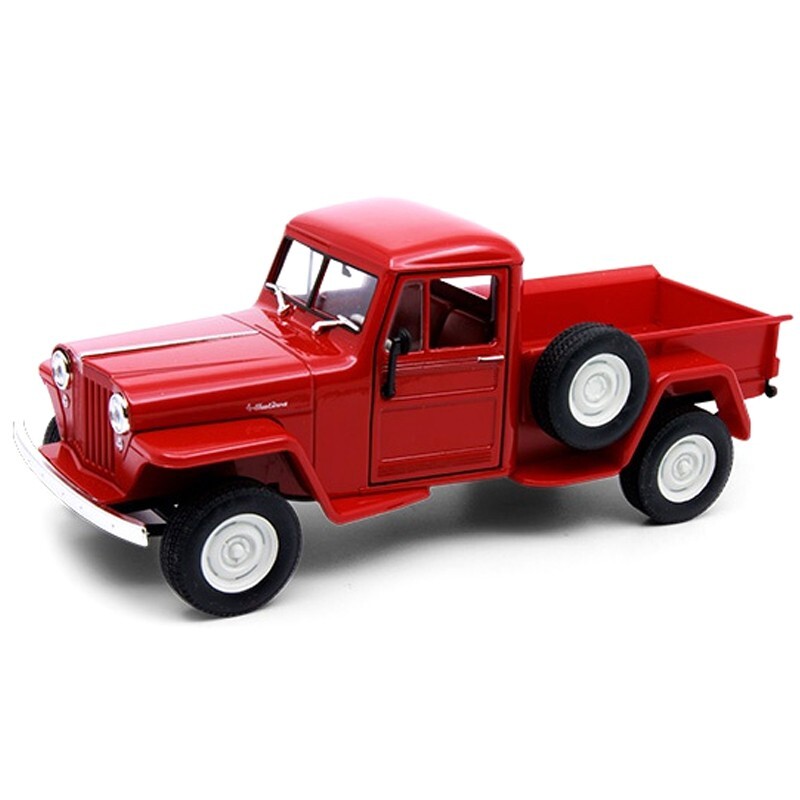 Welly Red 1947 Jeep Willys Pickup Truck Kids Model Diecast Toy Car
