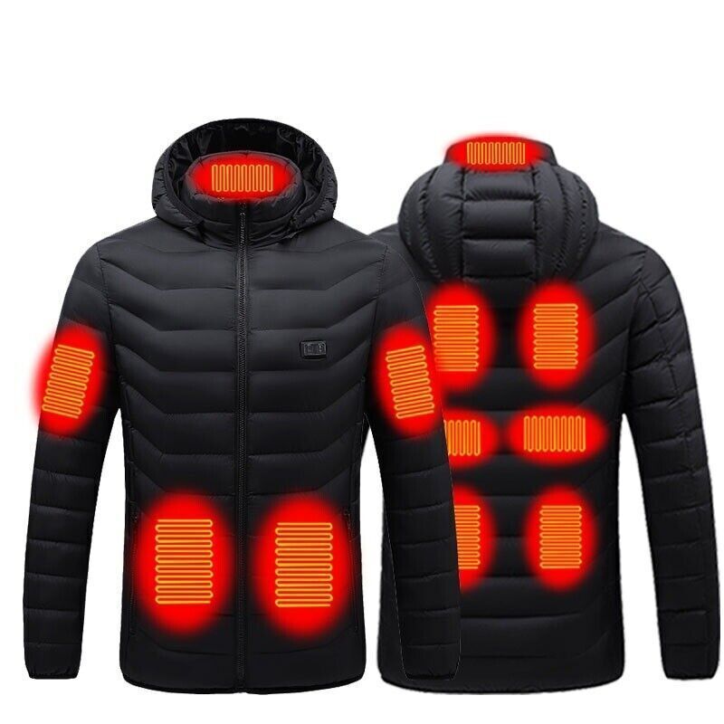 19 Areas Heated Coat Unisex Outdoor Camping USB Charge Warm Heating Jacket