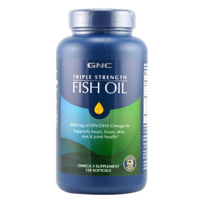 GNC Triple Strength Fish Oil 1000 mg of EPA/DHA Omega-3 120 softgels