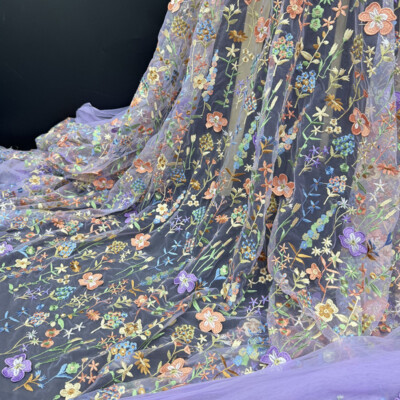 Wer Fabric  Mesh Embroidery Fabric 3D Lace Bridal Wedding Dress Prom Dress