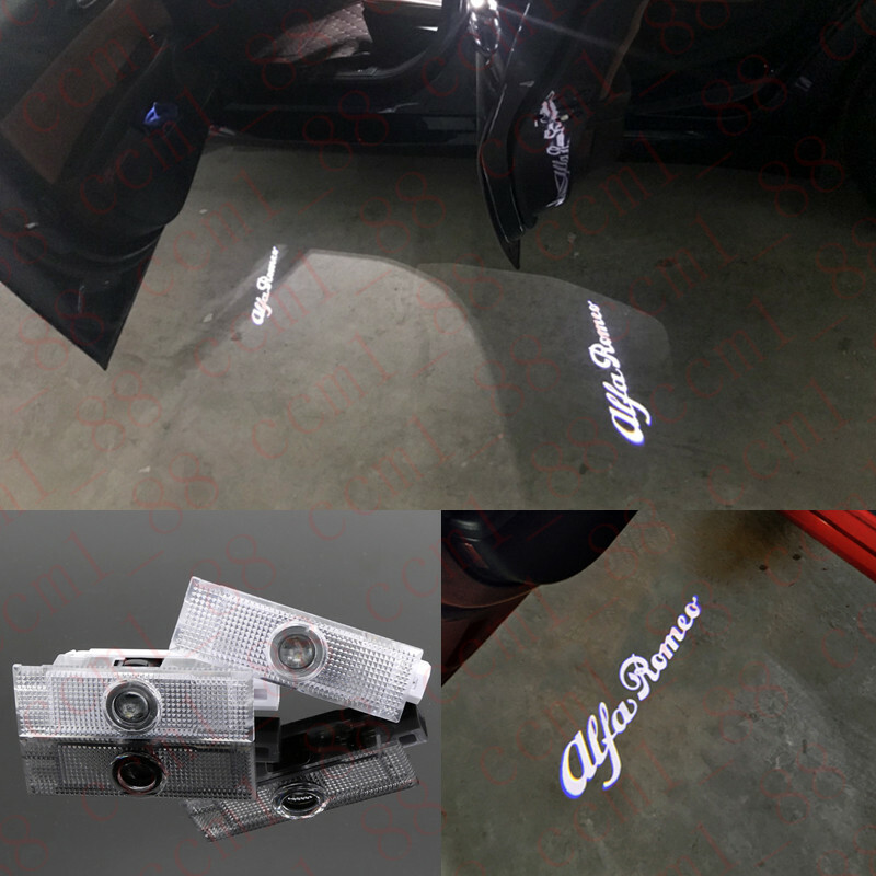 2x Car Led Door Ghost Logo Projector Lights Alfa Romeo