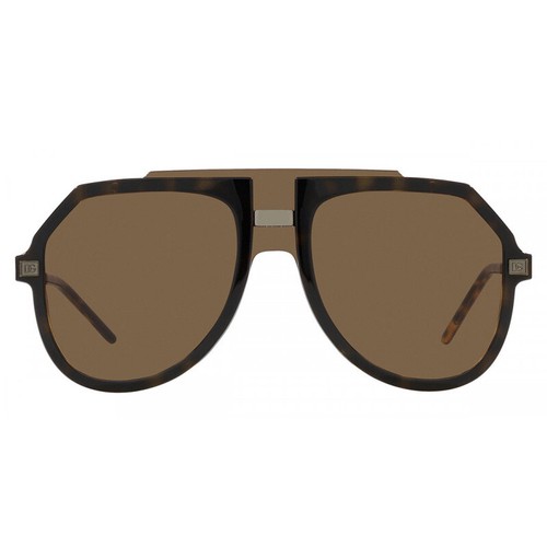 Pre-owned Dolce & Gabbana Dg6195 502/73 Havana/bronze/dark Brown 45-01-145 Sunglasses In Multicolor
