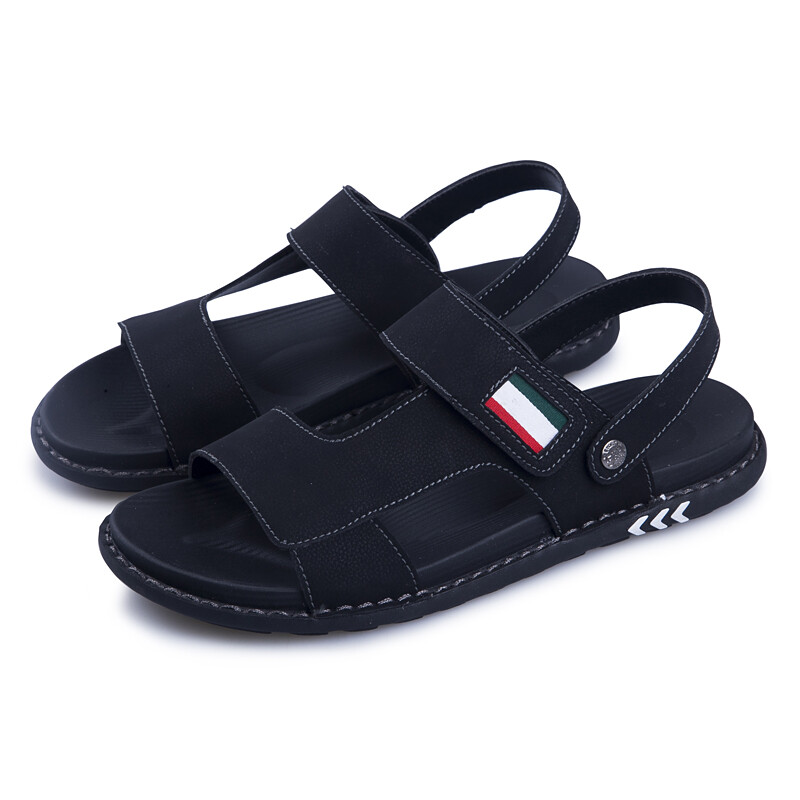 Men Genuine Leather Sandals Summer Casual Sports Beach Shoes Soft Home Slippers