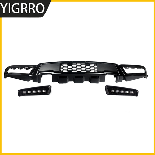 Front Bumper For 2009-2014 Ford F150 F-150 Steel Black Raptor Style W/LED Lights