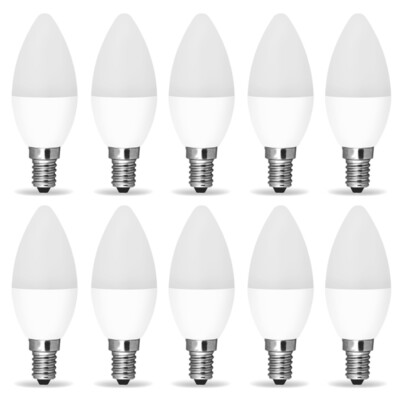 10 x LED SMD Leuchtmittel MILK E14 C37 4W kaltweiss Kerze Lampe Glühbirne Kwazar