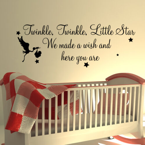 Twinkle twinkle little star wall quote nursery kids art decal vinyl sticker w157