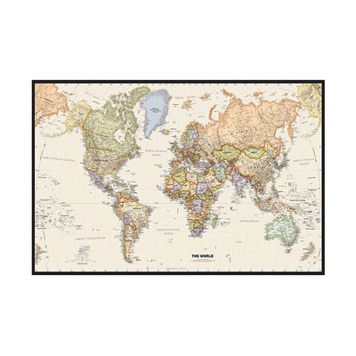The World Map Canvas Print Vintage Style Wall Decor