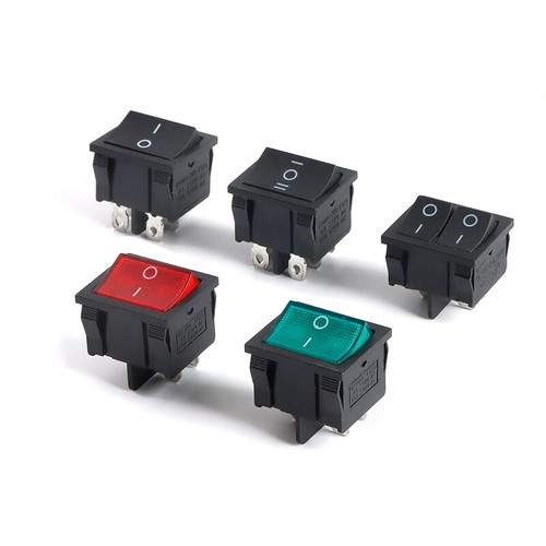KCD5 Double Rocker Switch 2/4Pin 2/3 Positions Black/Red