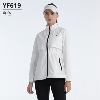 PGM Winter Women Windproof Golf Jacket Ladies Drawstring Windbreaker Slim Tops